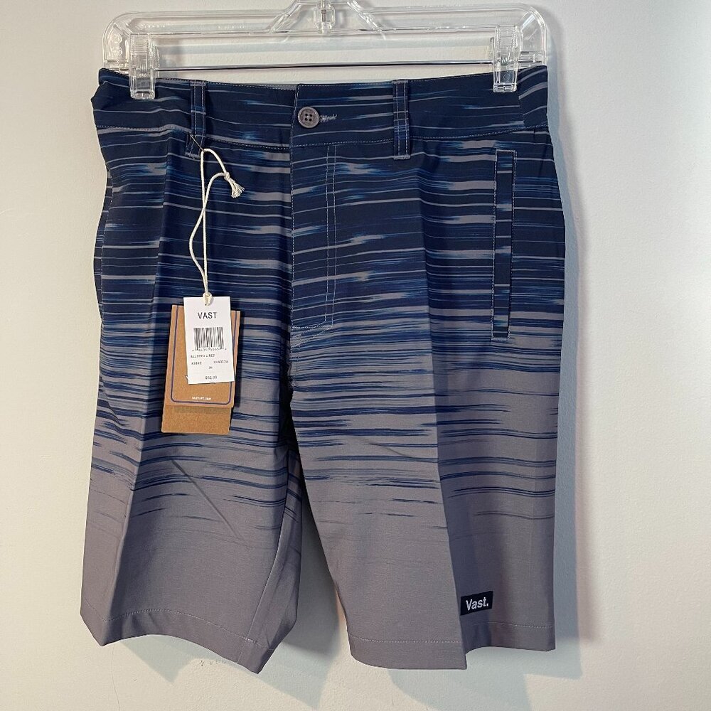 VAST Mens Blurred Lines Shorts - Charcoal and Navy - Small- NWT